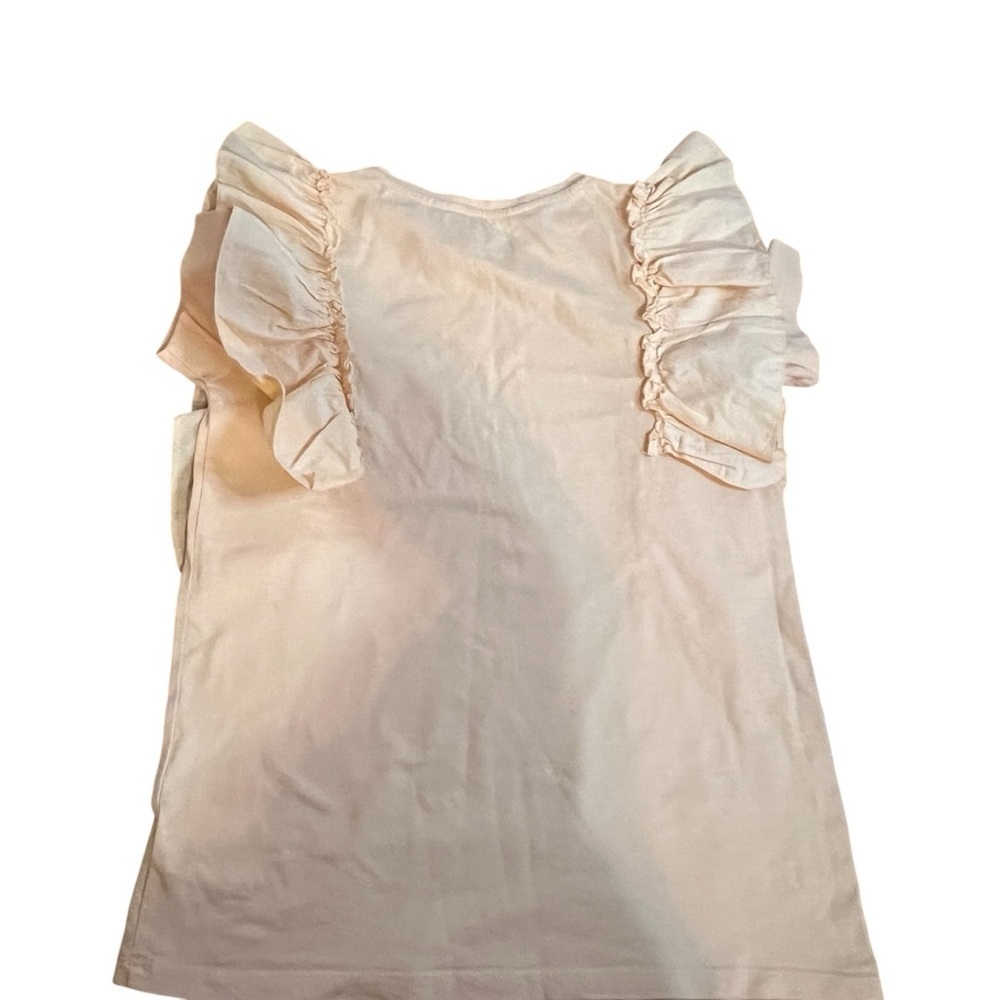 H&M|Kids Girls Ruffle Short Sleeve Tee- Light Orange Size 8 years - Picture 2 of 8